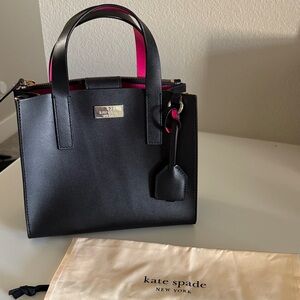 Kate Spade Black Satchel with Pink Accents